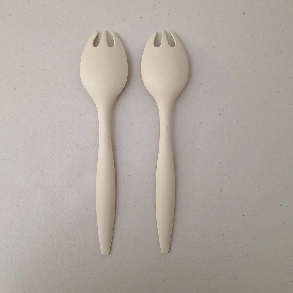 Vintage Tupperware Serving Fork Spoon, Set of 2, 12